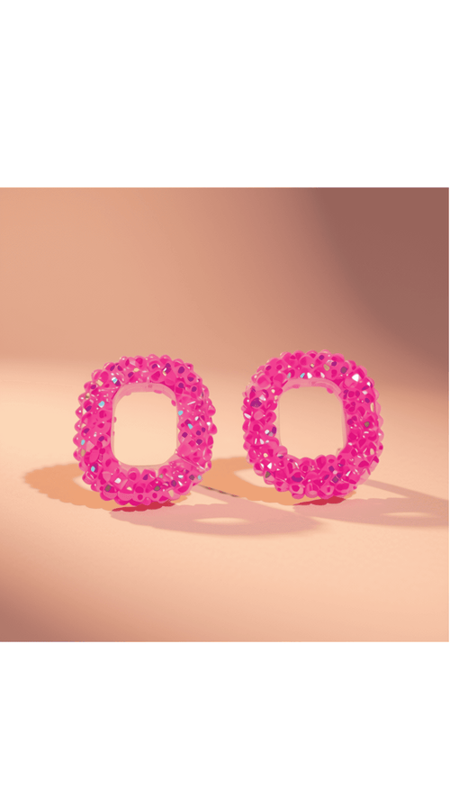 Breaking the Loop Session - bold crimson open oval statement earrings