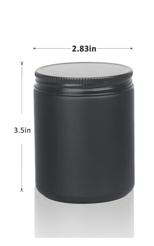 Close-up of a lit Deep Work soy wax candle with eucalyptus mint scent, black container, designed for focus and mental clarity