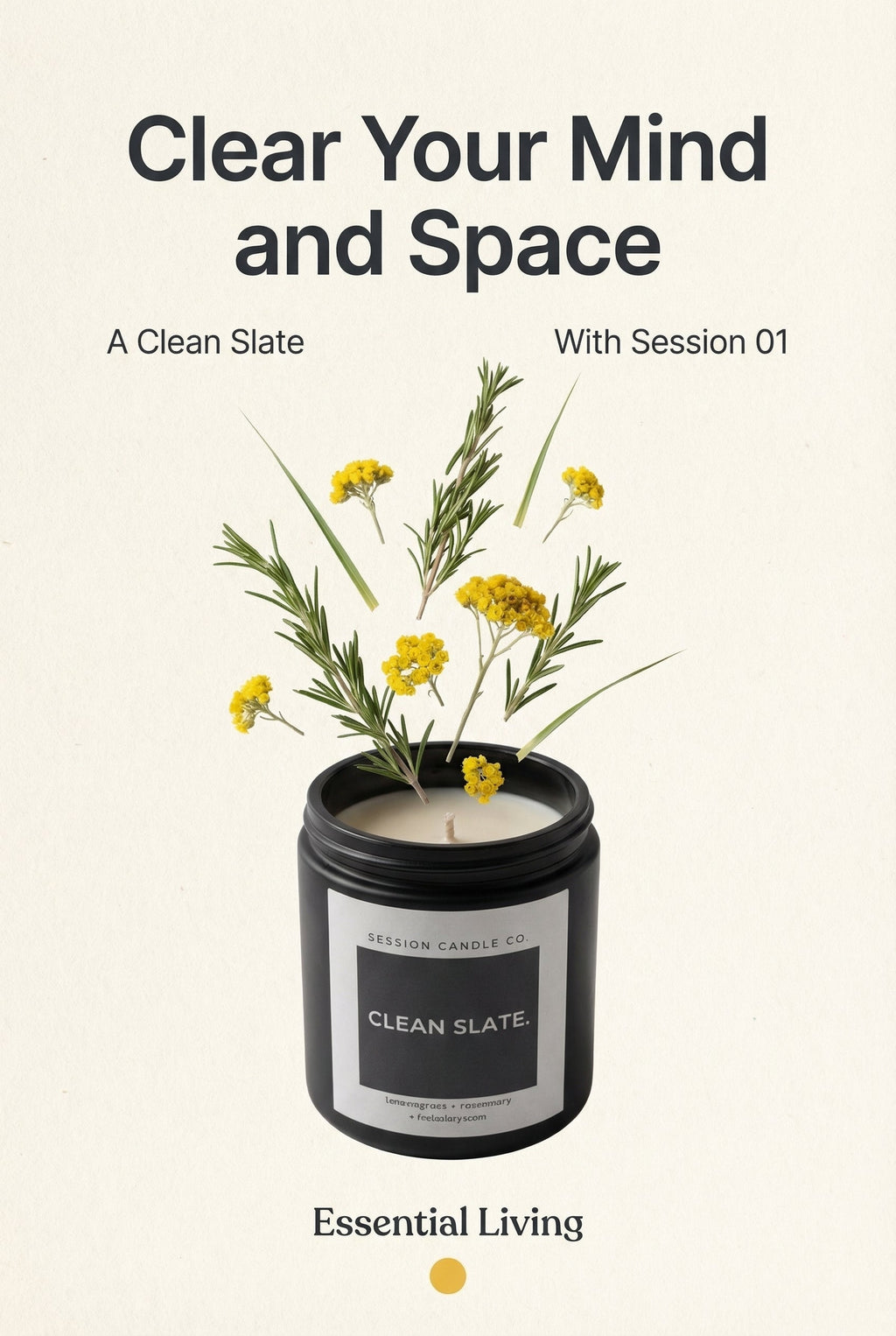 Natural Soy Candle: Rosemary & Lemongrass for a Fresh Start