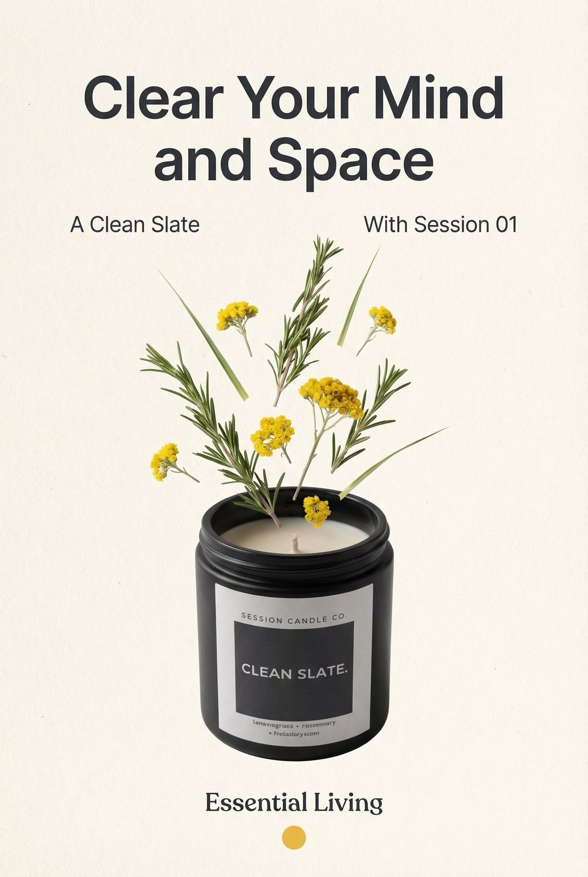 Natural Soy Candle: Rosemary & Lemongrass for a Fresh Start